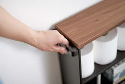 Etagère de toilette sur roulettes métal et boisSlim (Noir)