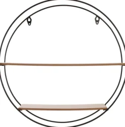 Etagère en bois et métal ronde 40 cm