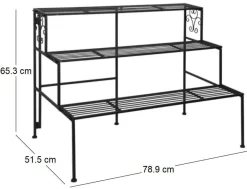 Etagère à plantes pliante en fer (3 niveaux)