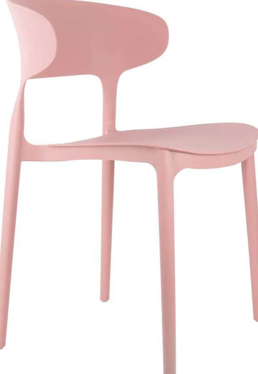 Fauteuil coloré en polypropylène Fain (Rose pâle)