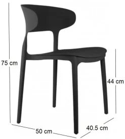 Fauteuil coloré en polypropylène Fain (Noir)