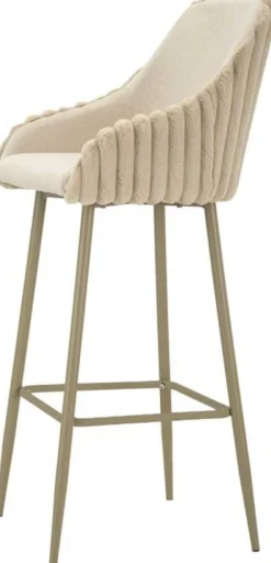 Fauteuil de bar en tissu et métal Alaska (Lot de 2) (Crème)