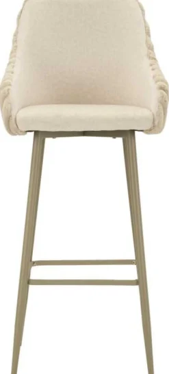 Fauteuil de bar en tissu et métal Alaska (Lot de 2) (Crème)
