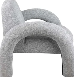 Fauteuil en polyester Brazo (Gris)