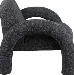 Fauteuil en polyester Brazo (Noir)