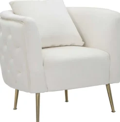 Fauteuil en tissu Bucarest 76 x 74 x 71 cm (Crème)