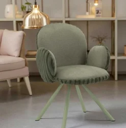 Fauteuil en tissu côtelé Stockholm (Lot de 2) (Vert)