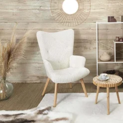 Fauteuil patchwork blanc Helsinki
