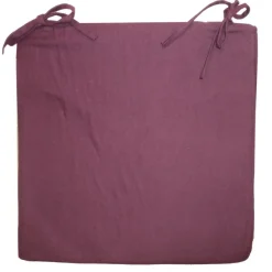 Galette de chaise en coton 40 cm (Aubergine)
