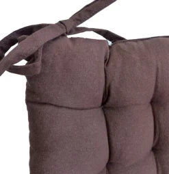 Galette de chaise en coton uni 40 cm 25 points (Chocolat)