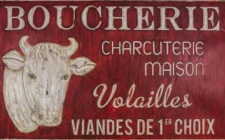 Grande plaque vintage en fer 122,5 x 74 cm (Boucherie charcuterie)