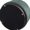 Grand pouf rond en velours et bois (Vert foncé)