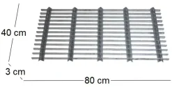 Grille gratte pieds en acier galvanisé (80 x 40 cm)