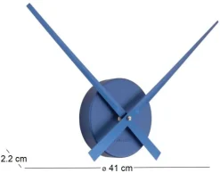 Horloge aiguilles Big Time 41cm métallisée (Bleu foncé)