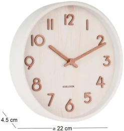 Horloge en bois Pure 22 cm (Blanc)