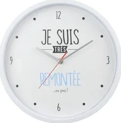 Horloge moderne 30 cm Je suis... (Blanc)