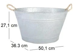 Jardinière bassine en zinc patiné