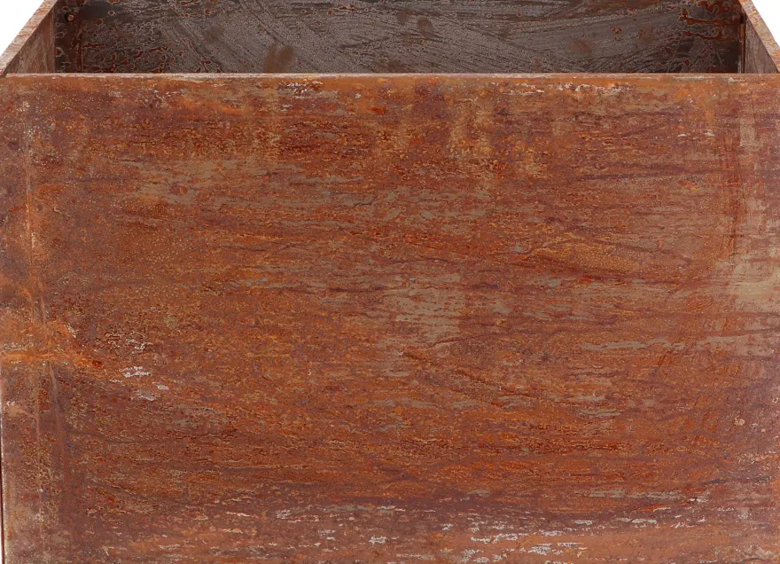 Jardinière en acier corten rouille (58 x 38 x 38 cm)