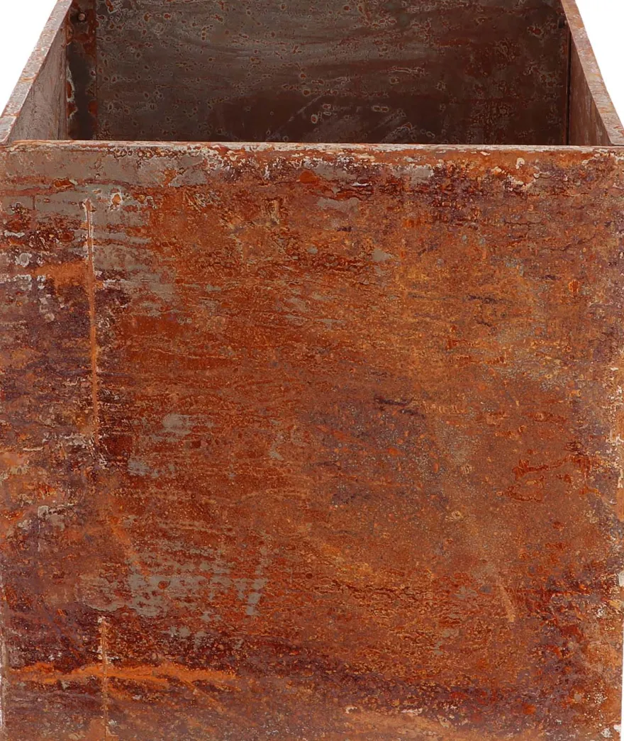 Jardinière en acier corten rouille (58 x 38 x 38 cm)