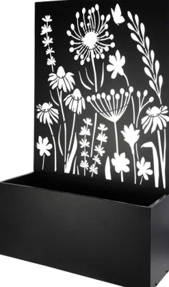 Jardinière en fer avec treillis (Motif floral)