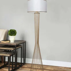 Lampadaire en métal doré Lamp