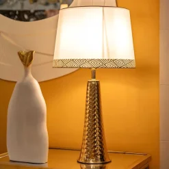 Lampe de table en métal Tower 30 x 54 cm (Doré)