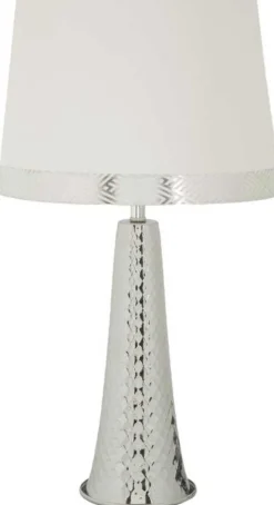 Lampe de table en métal Tower 30 x 54 cm (Argent)