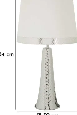 Lampe de table en métal Tower 30 x 54 cm (Argent)