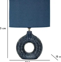 Lampe à poser en céramique Seta 28.5 x 15 x 43 cm (Bleu)
