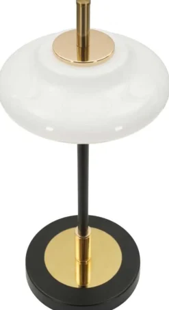 Lampe à poser en métal et verre 22 x 46 cm Vintage