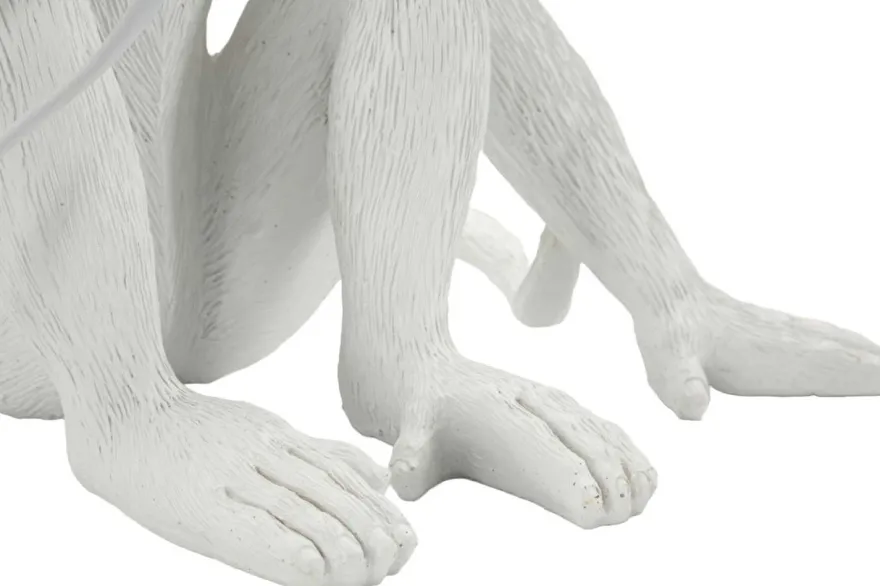 Lampe à poser en polyrésine Monkey 33 x 33 x 32 cm (Blanc)