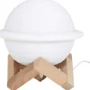 Lampe ronde avec support en bois Saturne