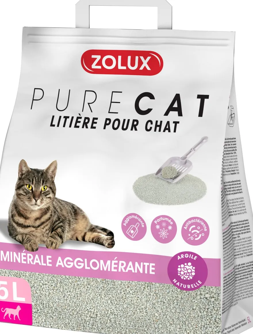 Litière agglomérante parfum floral Purecat (5 litres)