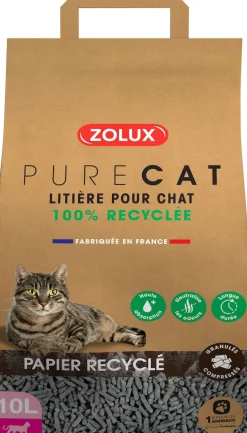 Litière éco conçue en papier recyclé Purecat (10 litres)