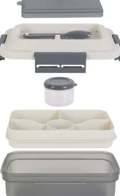 Lunch box avec plateau compartimenté et fourchette