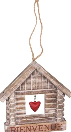 Maison en bois de peuplier coeur rouge Bienvenue