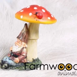 Mini nain de jardin en résine (Assis champignon)