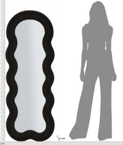 Miroir en MDF Teddy 60 x 4 x 160 cm (Noir)