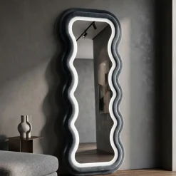 Miroir mural en MDF avec led intégrés Frame 60 x 160 cm (Bleu)