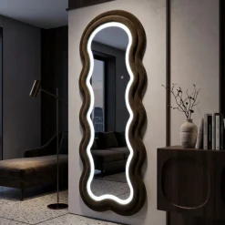 Miroir mural en MDF avec led intégrés Frame 60 x 160 cm (Vert)