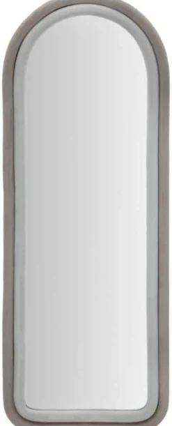 Miroir mural en velours Cloé 60 x 4 x 160 cm (Gris)
