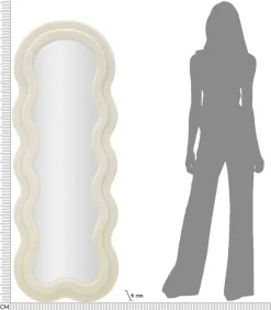Miroir mural en velours Teddy 60 x 4 x 160 cm