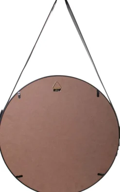 Miroir rond avec anse en PU 40 cm