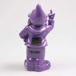 Nain de jardin en résine F*ck avec éclairage solaire 16 x 12 x 31 cm (Violet)