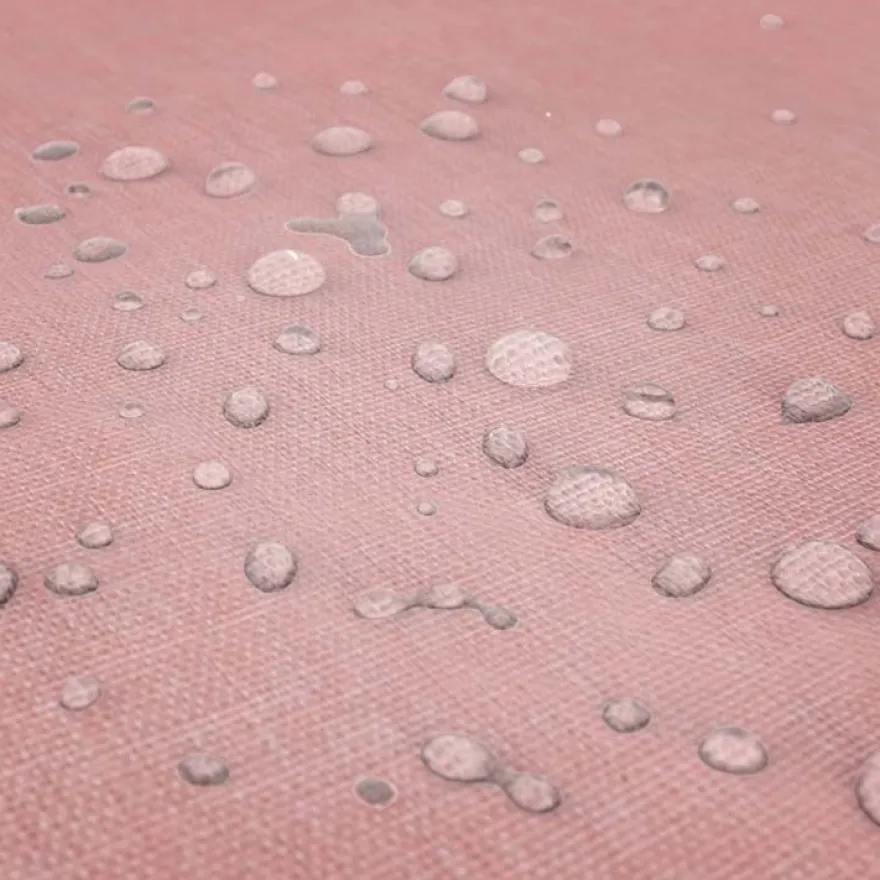Nappe rectangulaire effet lin imperméable 260 x 170 cm (Rose)