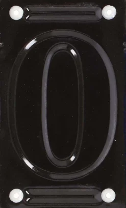 Numéro de maison en fer émaillé (Chiffre 0)