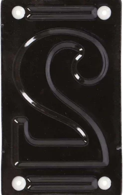 Numéro de maison en fer émaillé (Chiffre 2)
