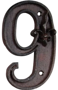Numéro de maison en fonte (Chiffre 9)