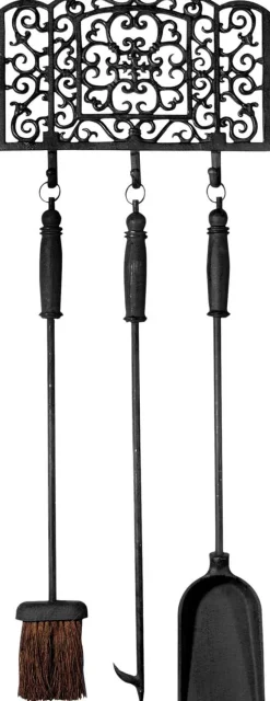 Outils en fonte pour cheminée ouverte