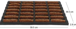 Paillasson caoutchouc et brosses dures en fibres de coco